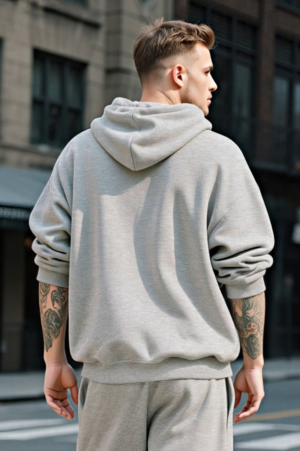 Herren-Pullover-Hoodie in Grau