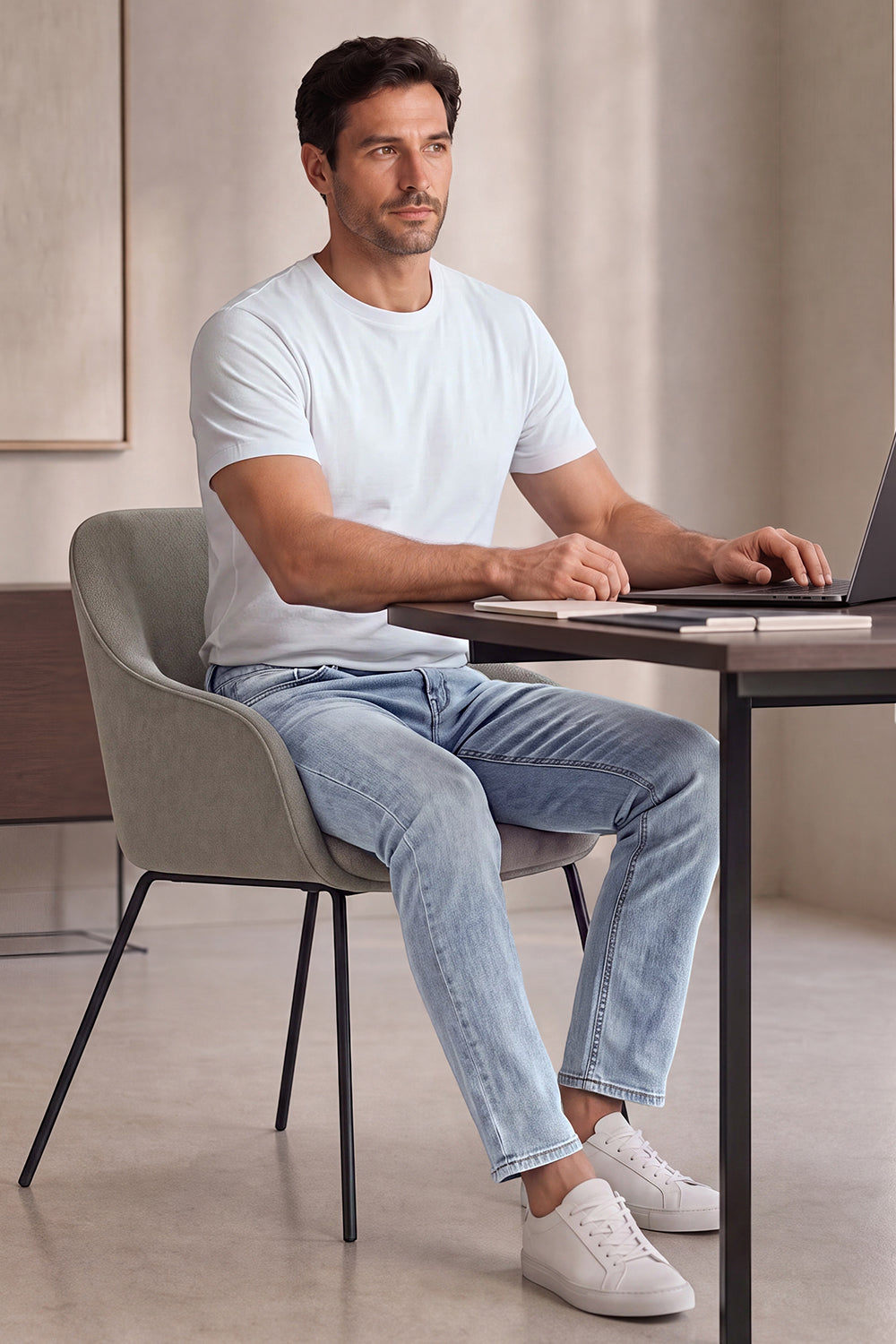 Men Stretch Denim Modern Slim Jean