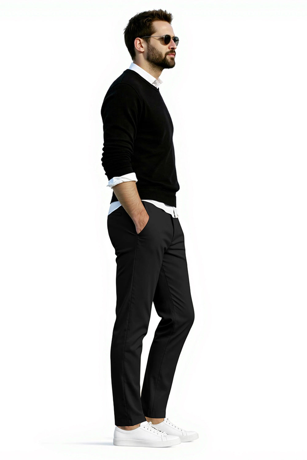 Men's Relaxed Fit Dress Pant - Black