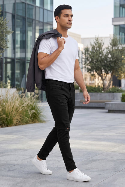 Gingtto Jeans déchirés pour homme