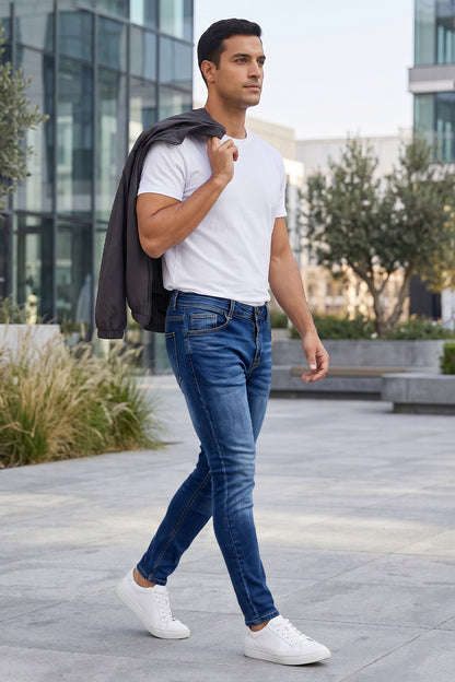 Dunkelblaue Sculpt-Skinny-Jeans für Herren