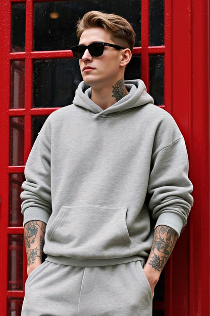Herren-Pullover-Hoodie in Grau