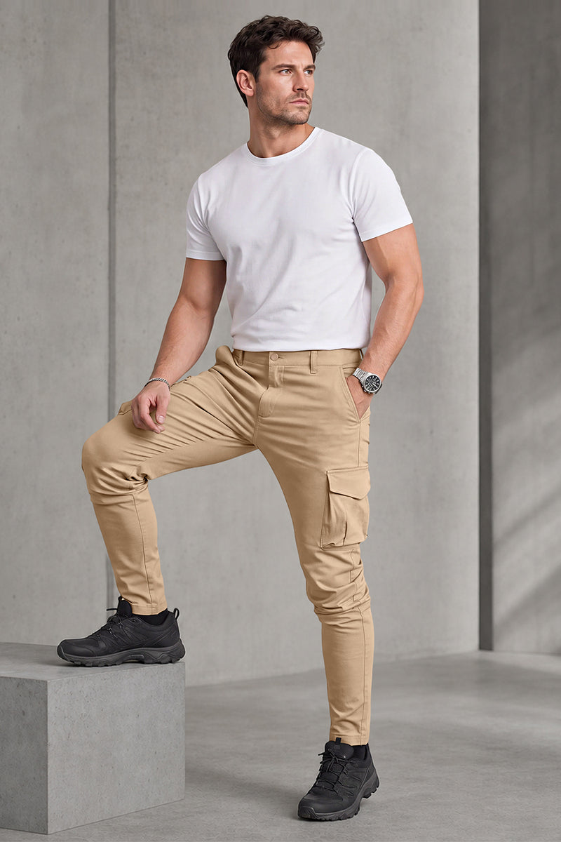 Schmale, klar geschnittene Cargohose für Herren