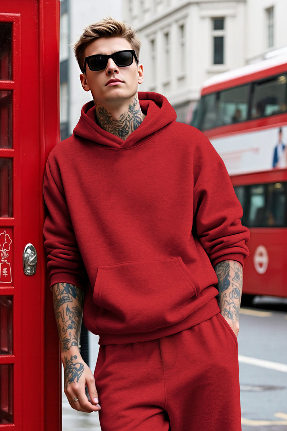Sudadera con capucha para hombre - Roja