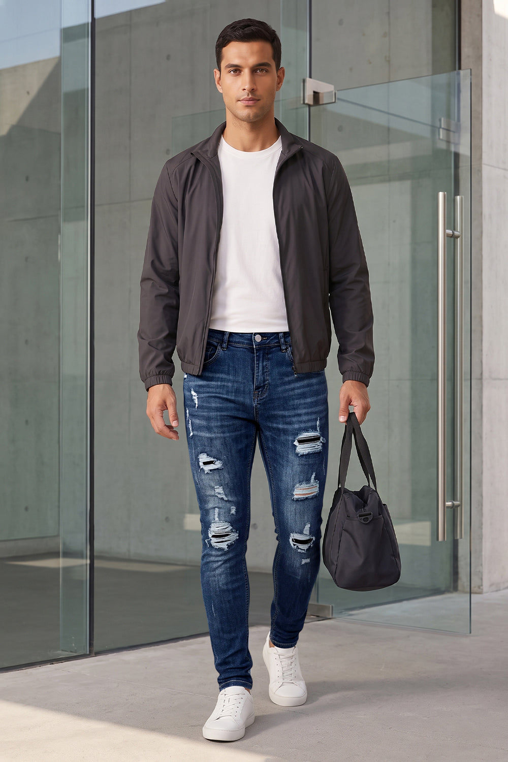 Dunkelblaue Stretch-Sculpt-Skinny-Jeans für Herren