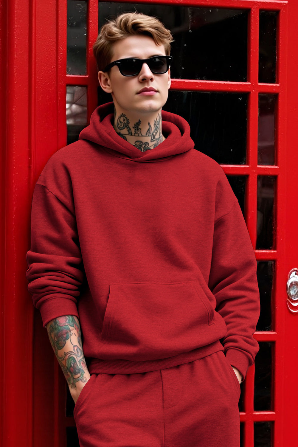 Sudadera con capucha para hombre - Roja