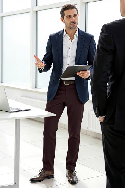 Men's Relaxed Fit Dress Pant - Brown