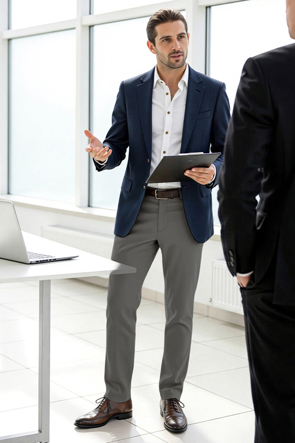 Men's Relaxed Fit Dress Pant - Grey