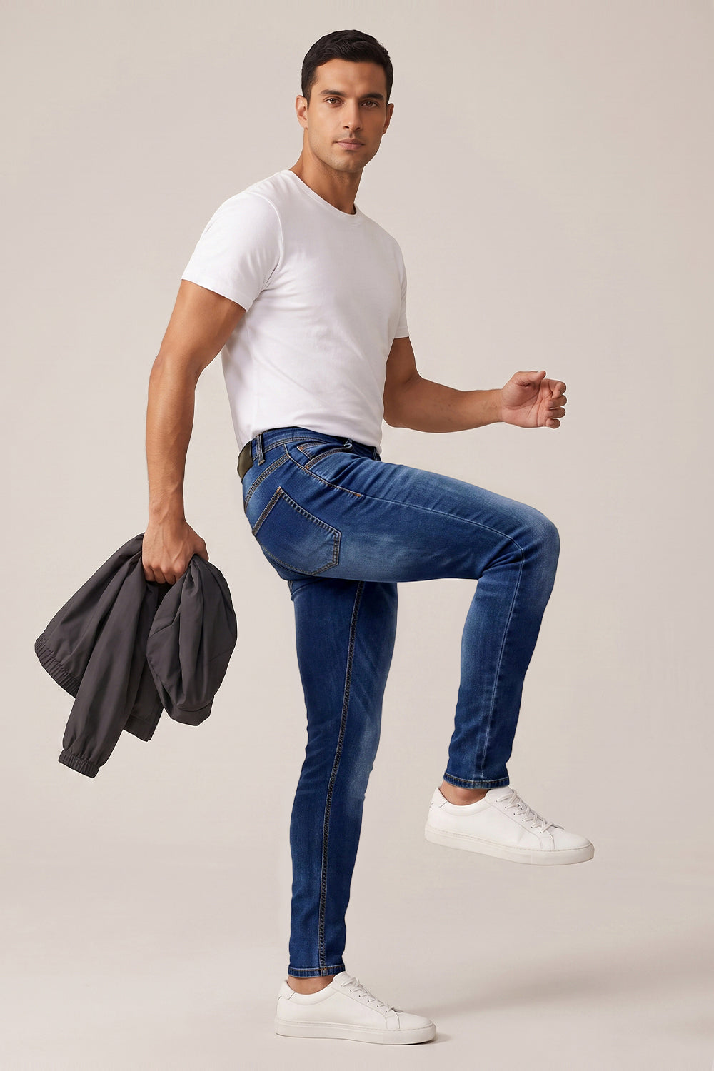 Dunkelblaue Sculpt-Skinny-Jeans für Herren