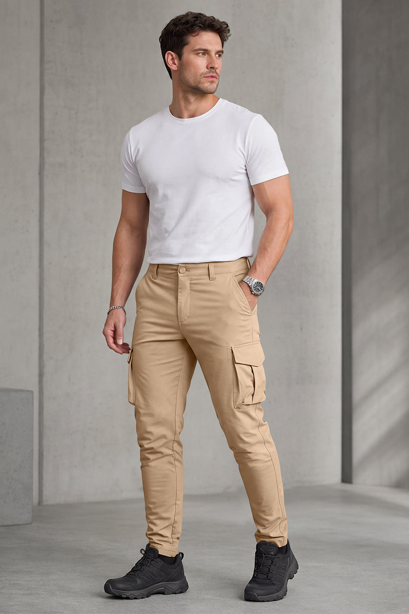 Schmale, klar geschnittene Cargohose für Herren