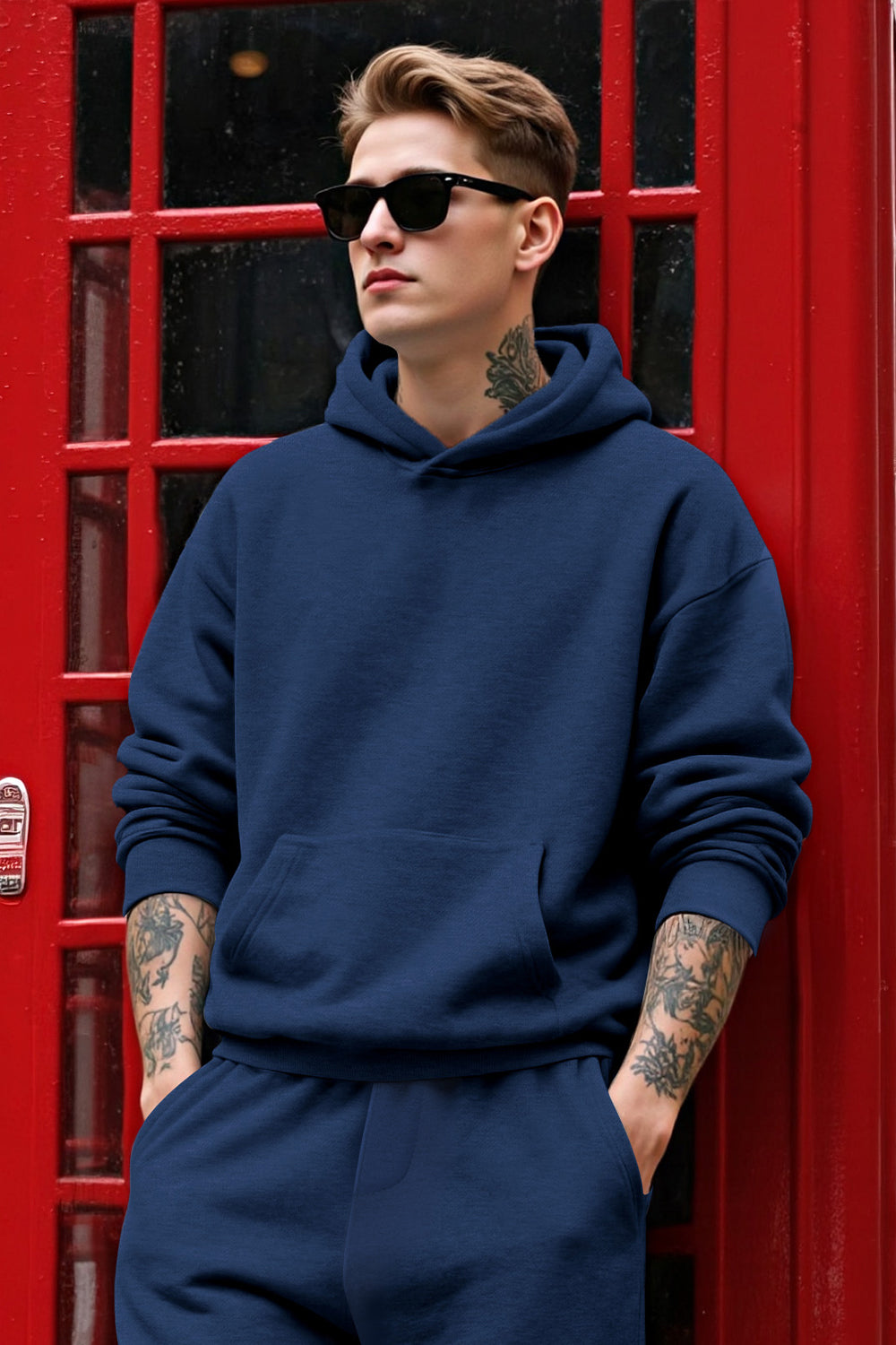 Herren-Pullover-Hoodie in Blau