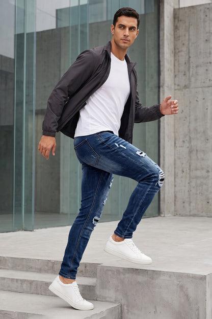 Dunkelblaue Stretch-Sculpt-Skinny-Jeans für Herren
