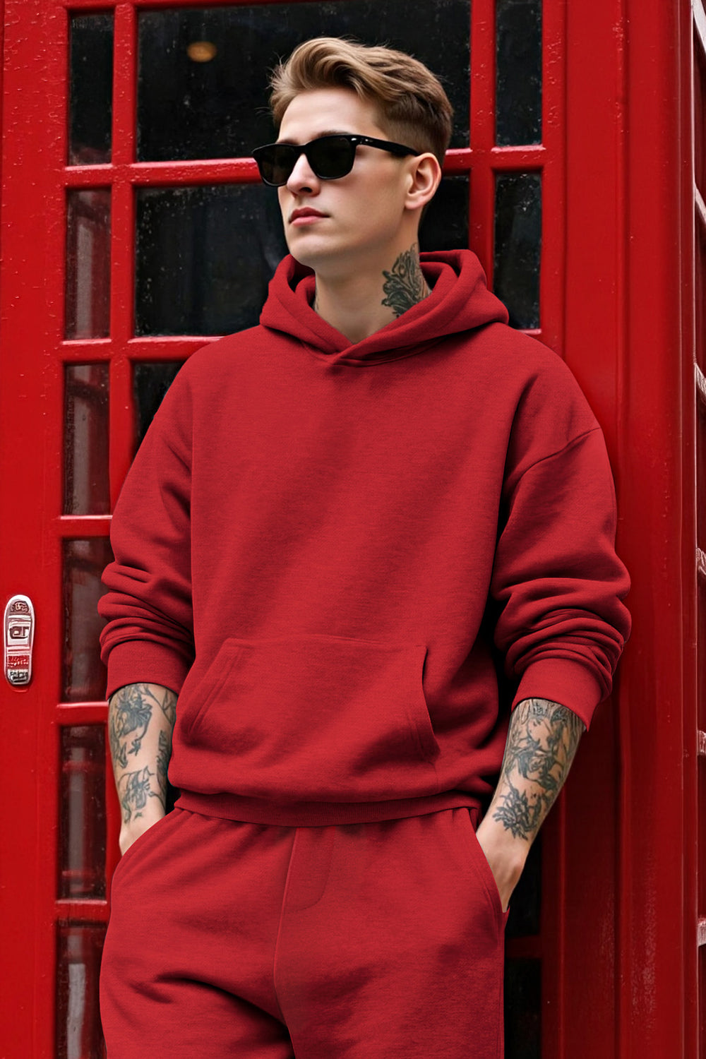 Sudadera con capucha para hombre - Roja