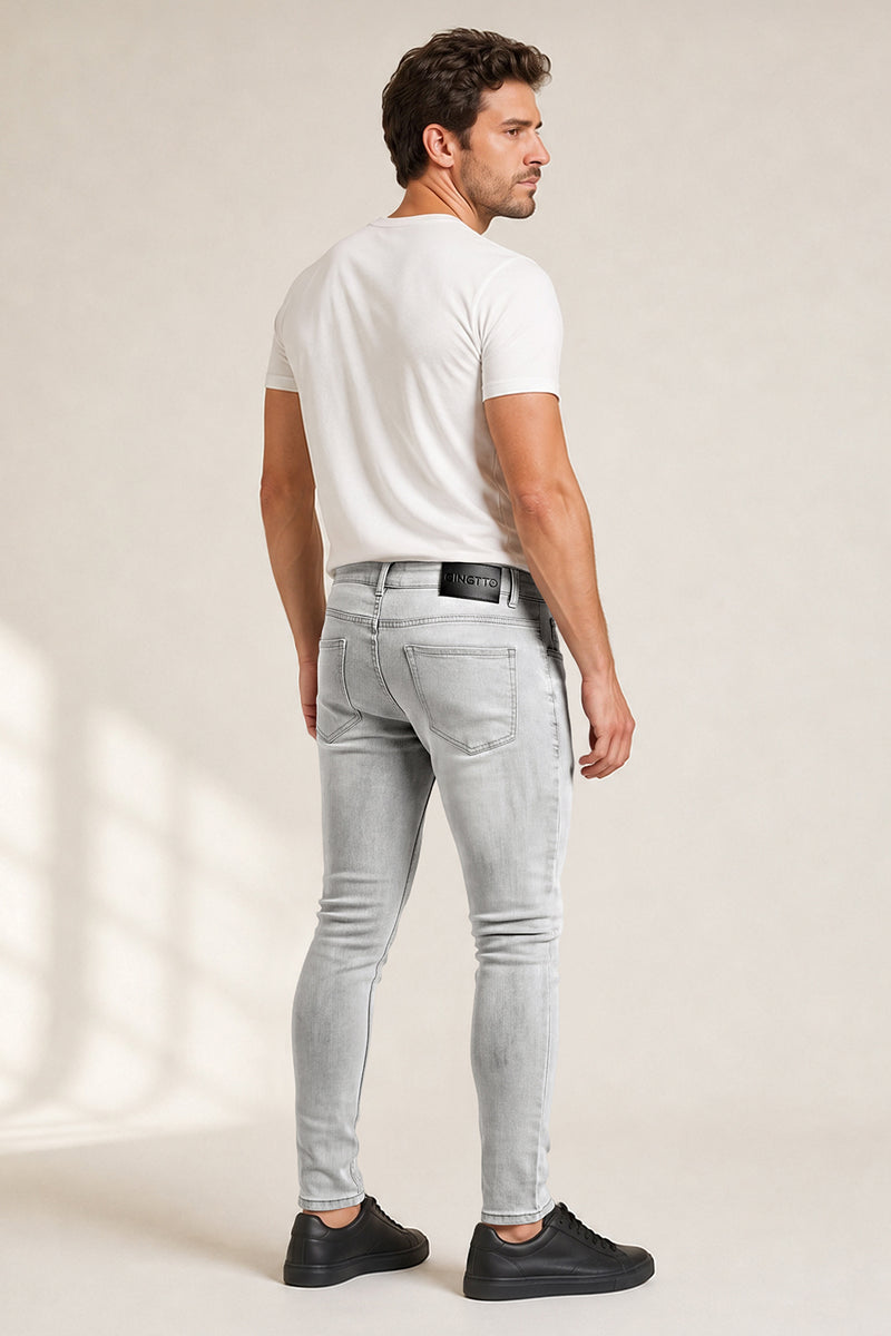 Men‘s Washed Skinny Marble Jean - Grey