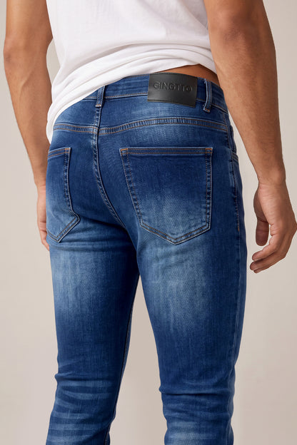 Dunkelblaue Sculpt-Skinny-Jeans für Herren