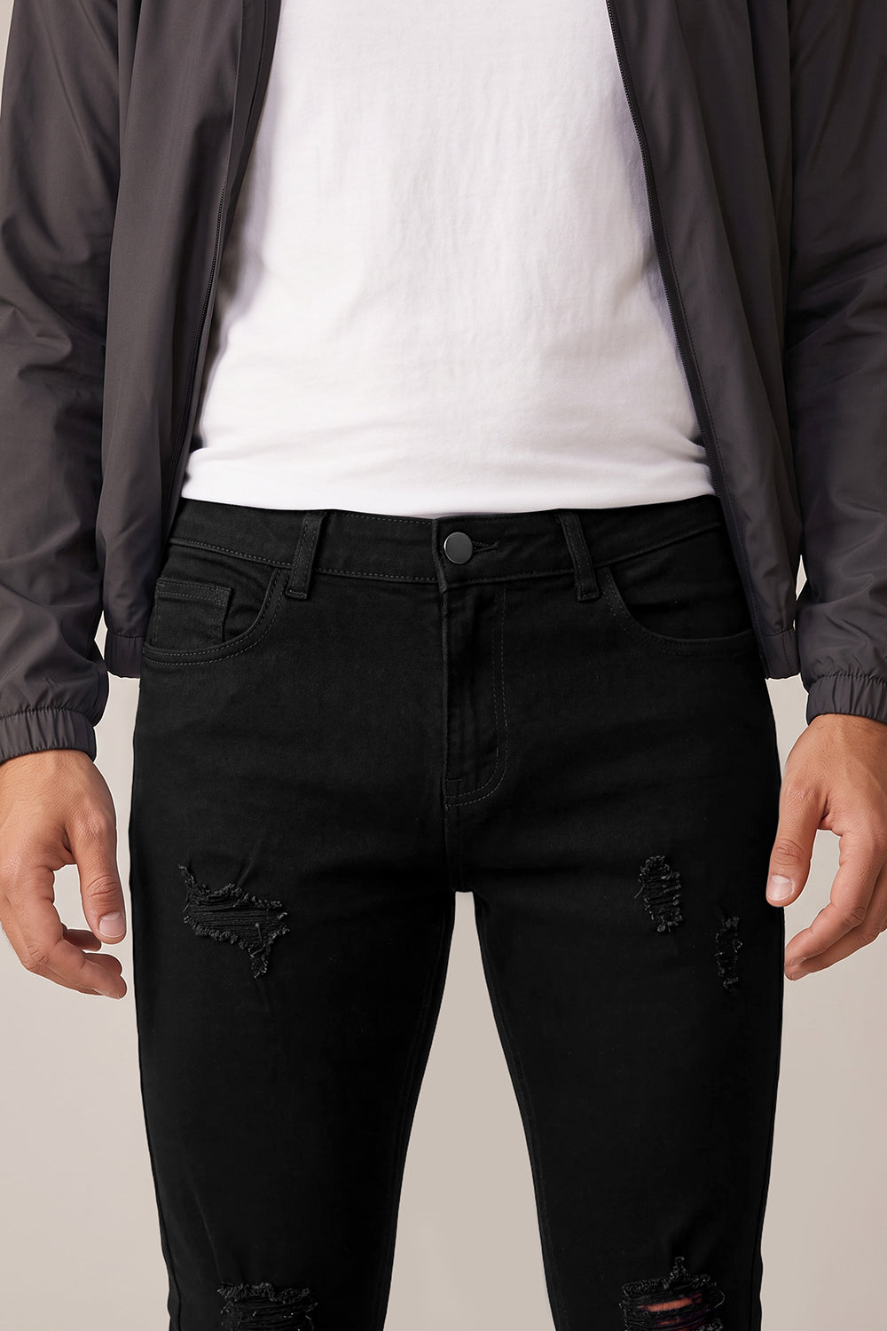Gingtto Jeans déchirés pour homme