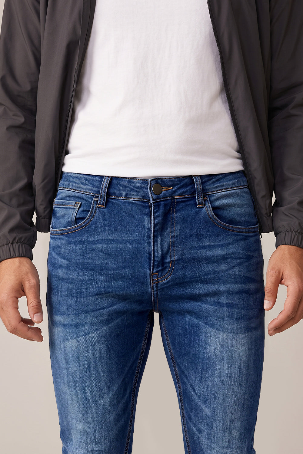 Dunkelblaue Sculpt-Skinny-Jeans für Herren