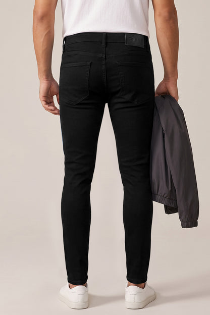 Zerrissene schwarze Sculpt-Skinny-Jeans für Herren