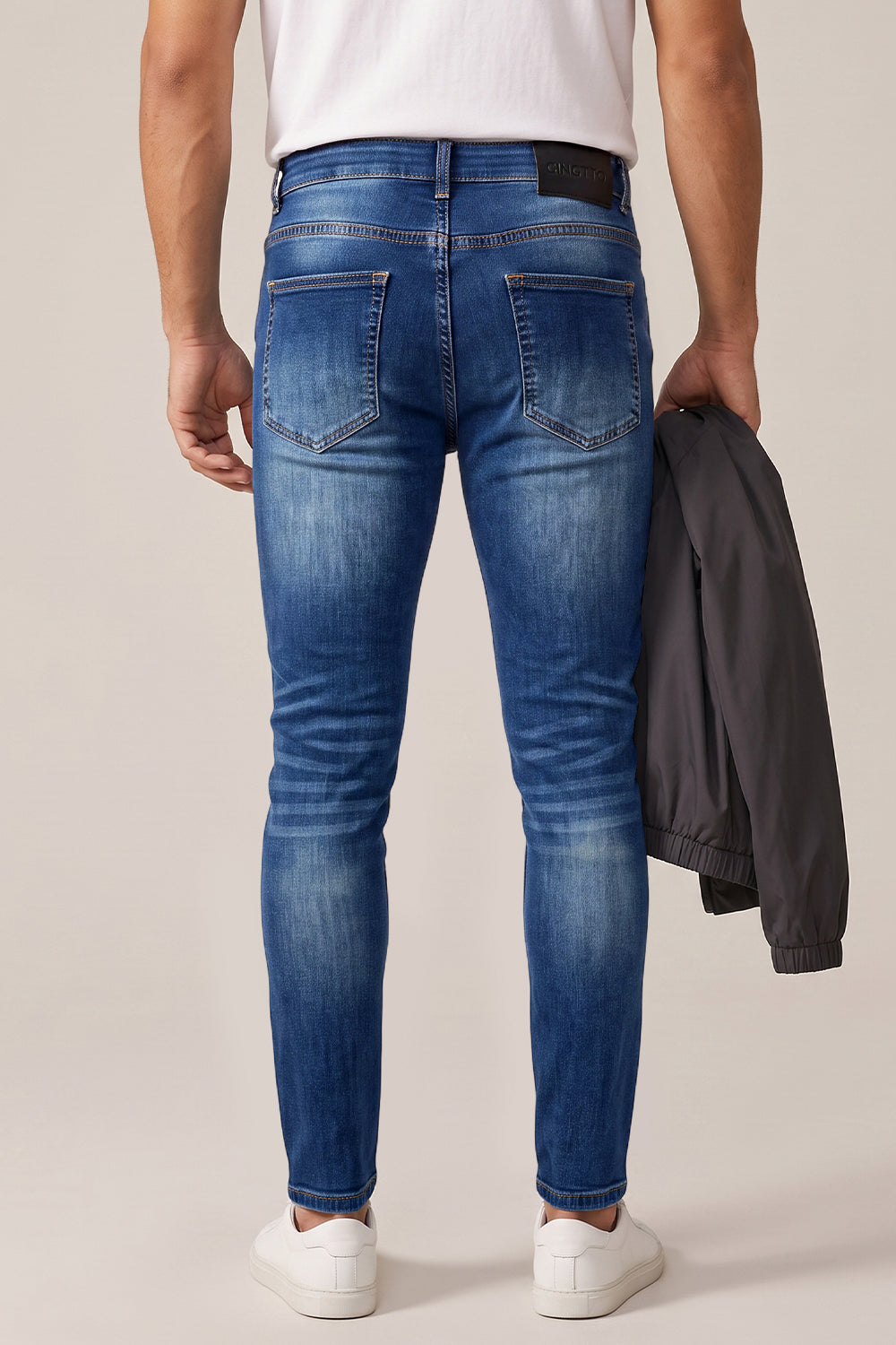 Dunkelblaue Sculpt-Skinny-Jeans für Herren