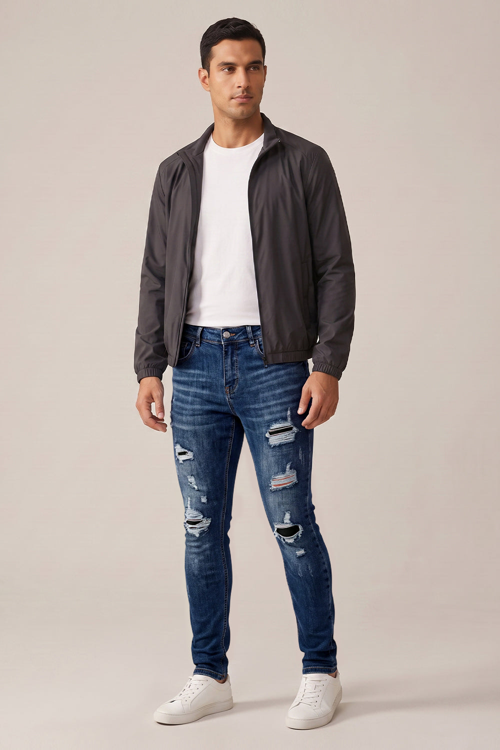 Dunkelblaue Stretch-Sculpt-Skinny-Jeans für Herren