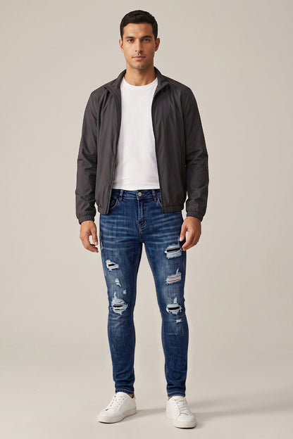 Dunkelblaue Stretch-Sculpt-Skinny-Jeans für Herren