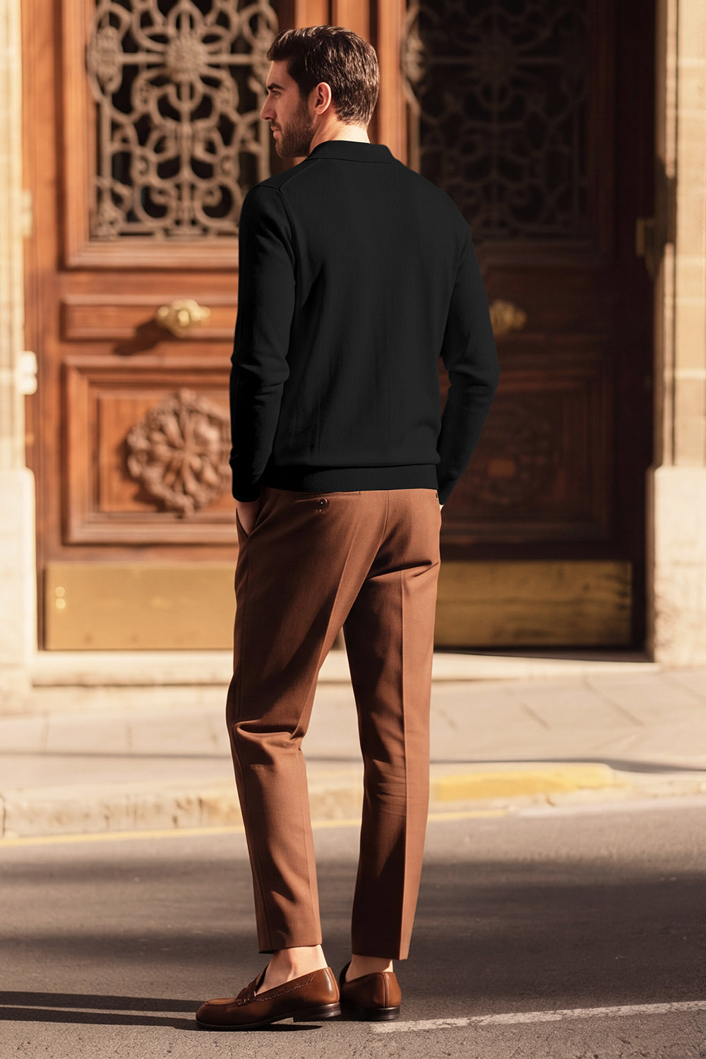 Men's Black Slim Fit Polo Shirt