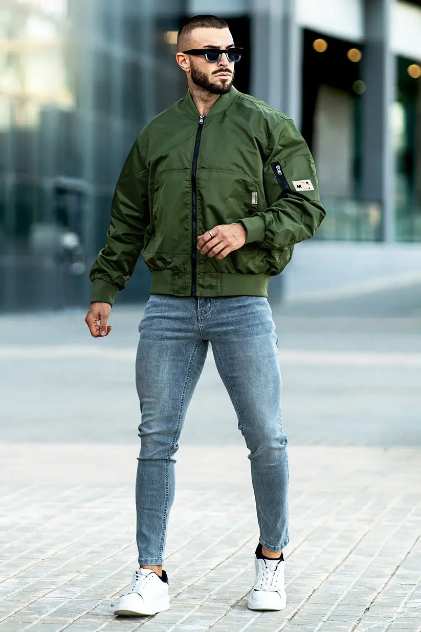 Mens Green Bomber Jackets Men s Army Green Bomber Jacket GINGTTO mens-green-bomber-jackets-men-s-army-green-bomber-jacket-gingtto