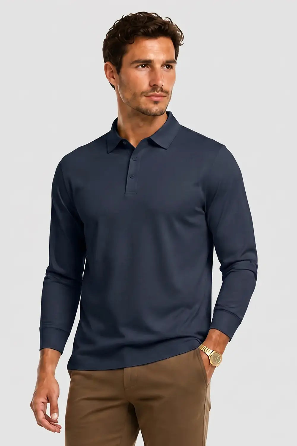 Camiseta de algodón mercerizado para hombre - Verde militar