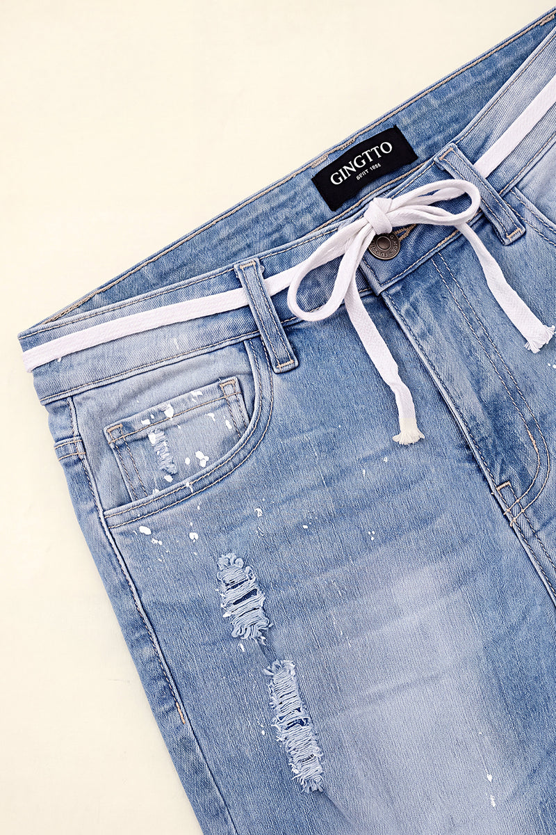 Men's Drawstring Sculpt Skinny Jean - Light Blue