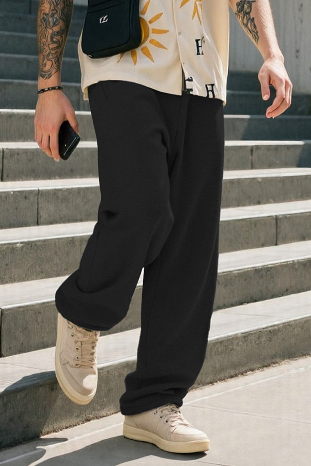 Mens Loose Casual Pant - Black