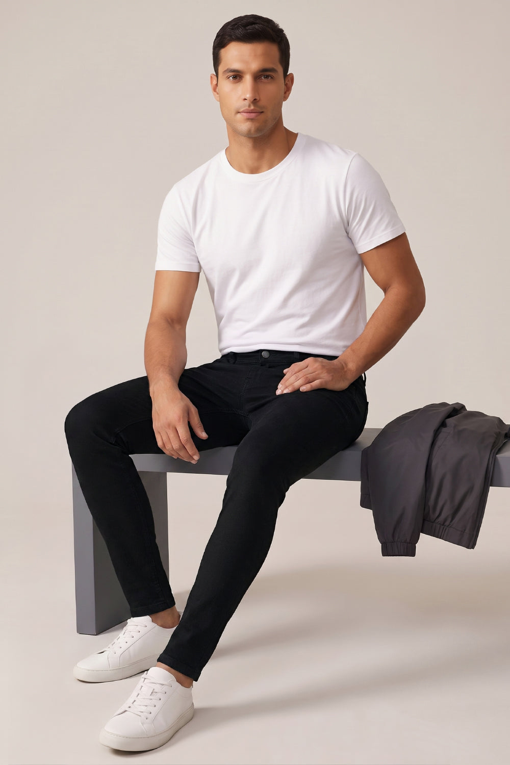Schwarze Sculpt-Skinny-Jeans für Herren
