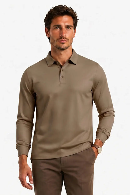 Camiseta de algodón mercerizado para hombre - Verde militar