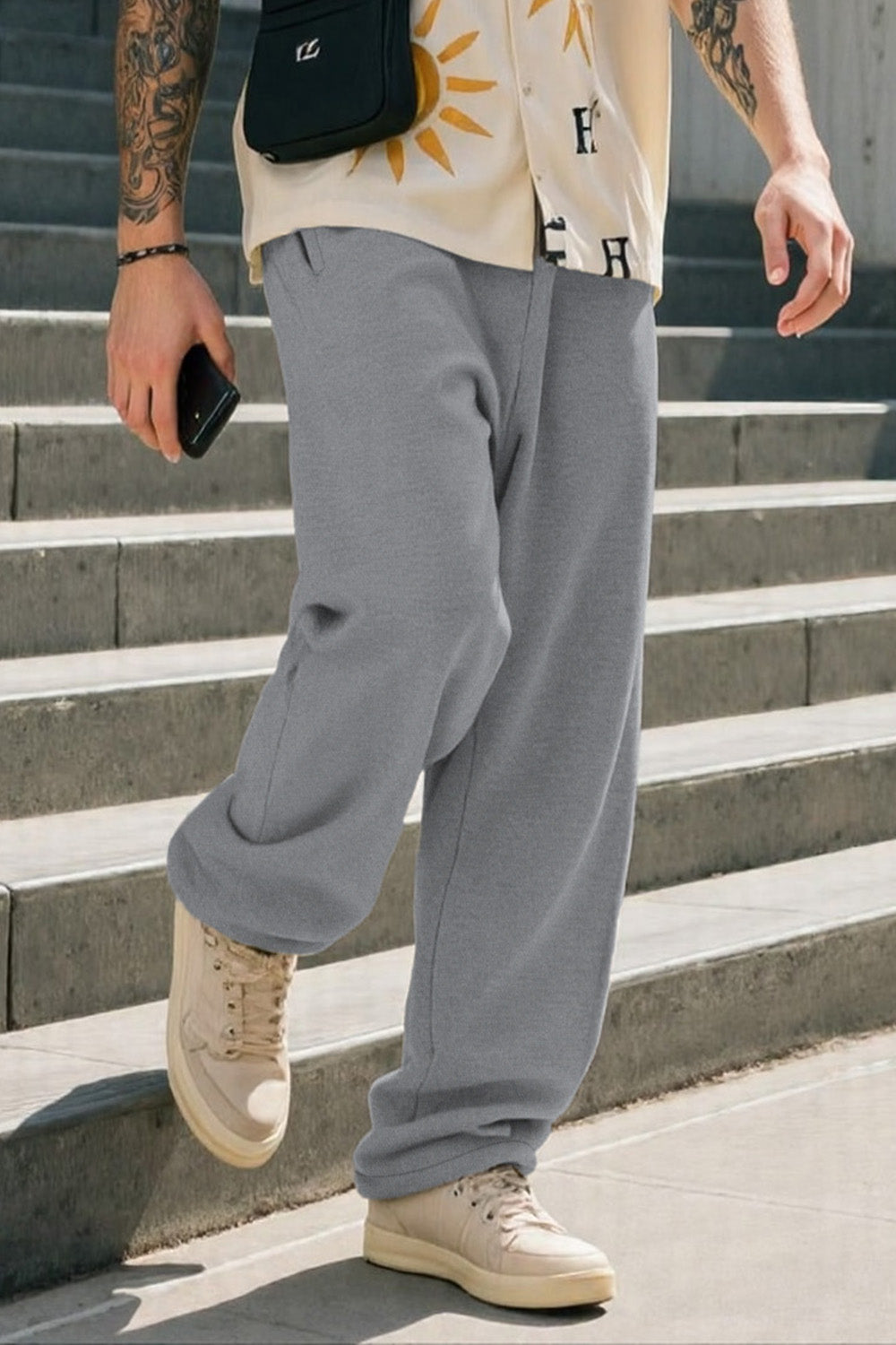 Mens Loose Casual Pant - Grey
