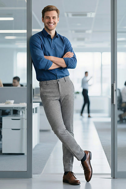 PANTALONES CHINOS SKINNY LATTICE HOMBRE