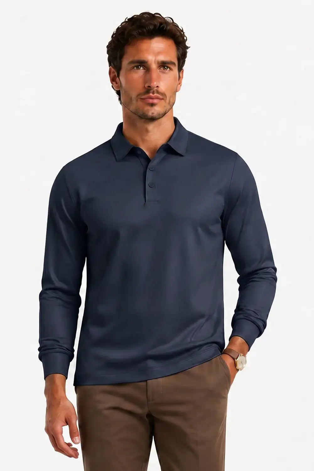 Camiseta de algodón mercerizado para hombre - Verde militar