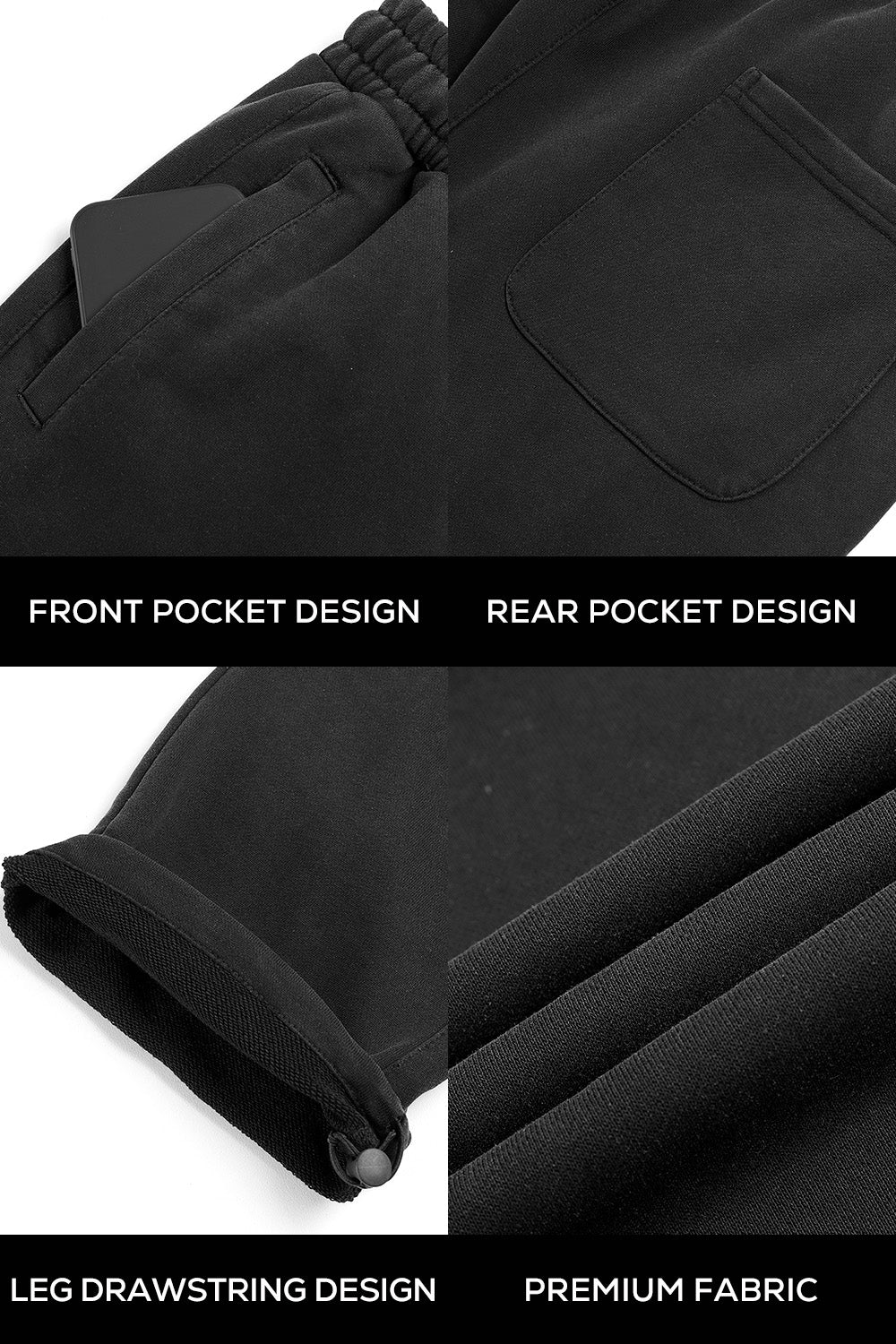 Mens Loose Casual Pant - Black