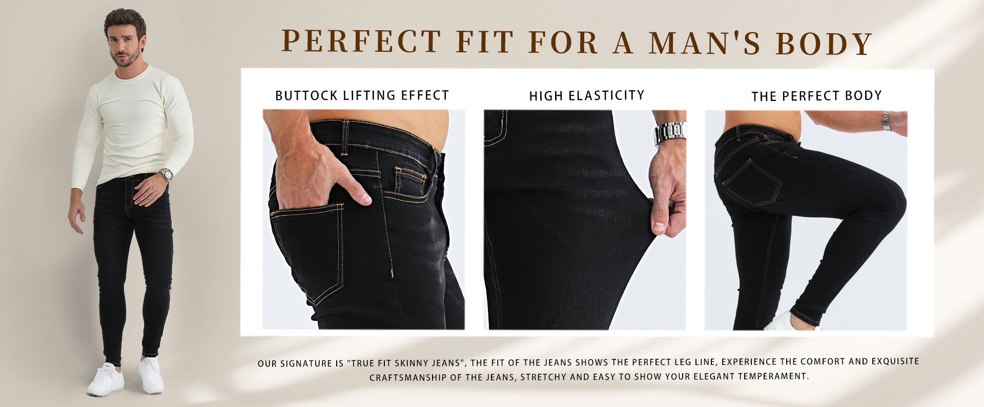 Gingtto men's jeans details