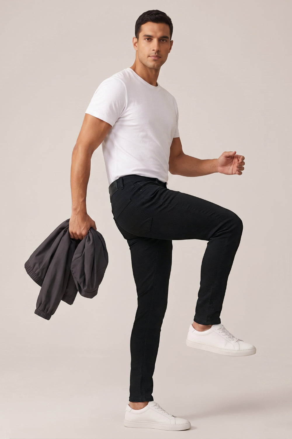 Schwarze Sculpt-Skinny-Jeans für Herren
