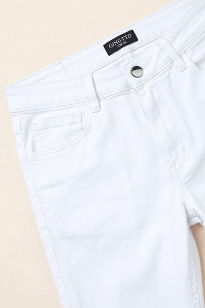 Jeans skinny elasticizzati da uomo - bianchi