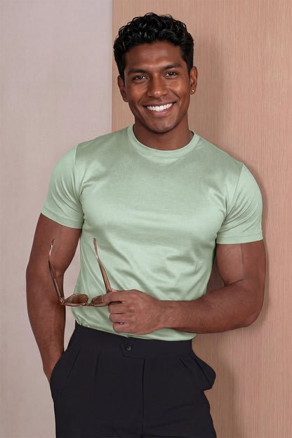Men's Mercerized Cotton T-Shirt - Light Green