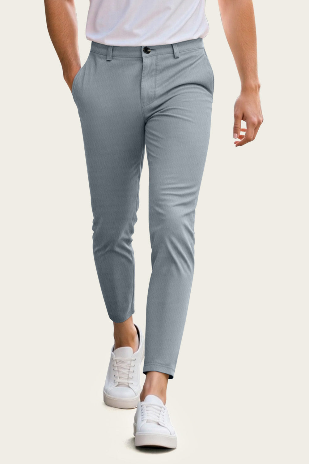 Pantalón chino para hombre - Azul crema