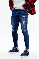 Gingtto Denim Modern Light Blue Skinny Fashion Jeans for Men