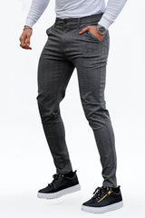Gingtto Mens Chinos Casual Dark Grey Pants Slim Fit Mens Suit Pants