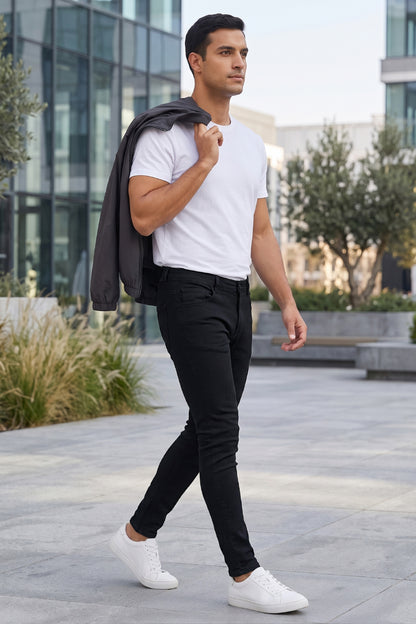 Schwarze Sculpt-Skinny-Jeans für Herren