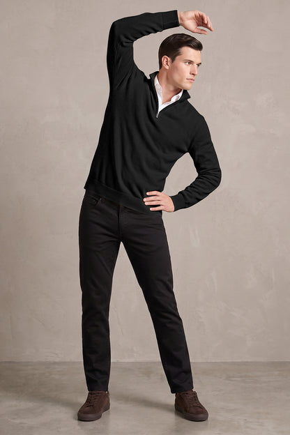Men's Quarter-Zip Knit Sweater | Lightweight Slim Fit Pullover