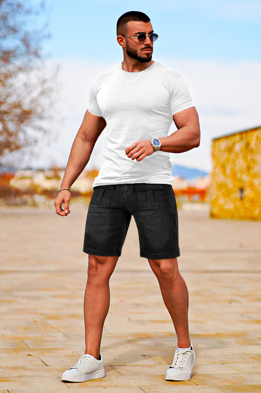 Buy $80 Free Shipping Men's Stretch Denim Short - Black