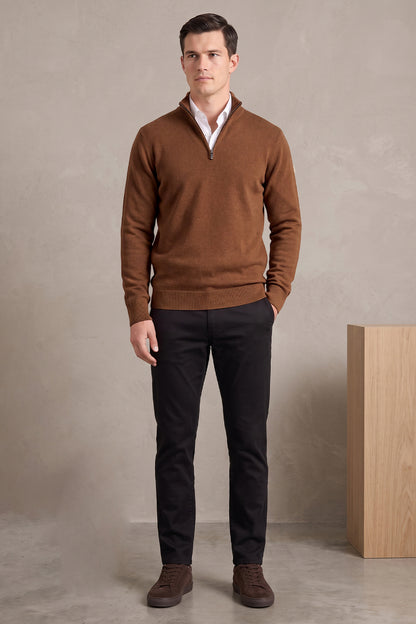 Men's Quarter-Zip Knit Sweater | Lightweight Slim Fit Pullover