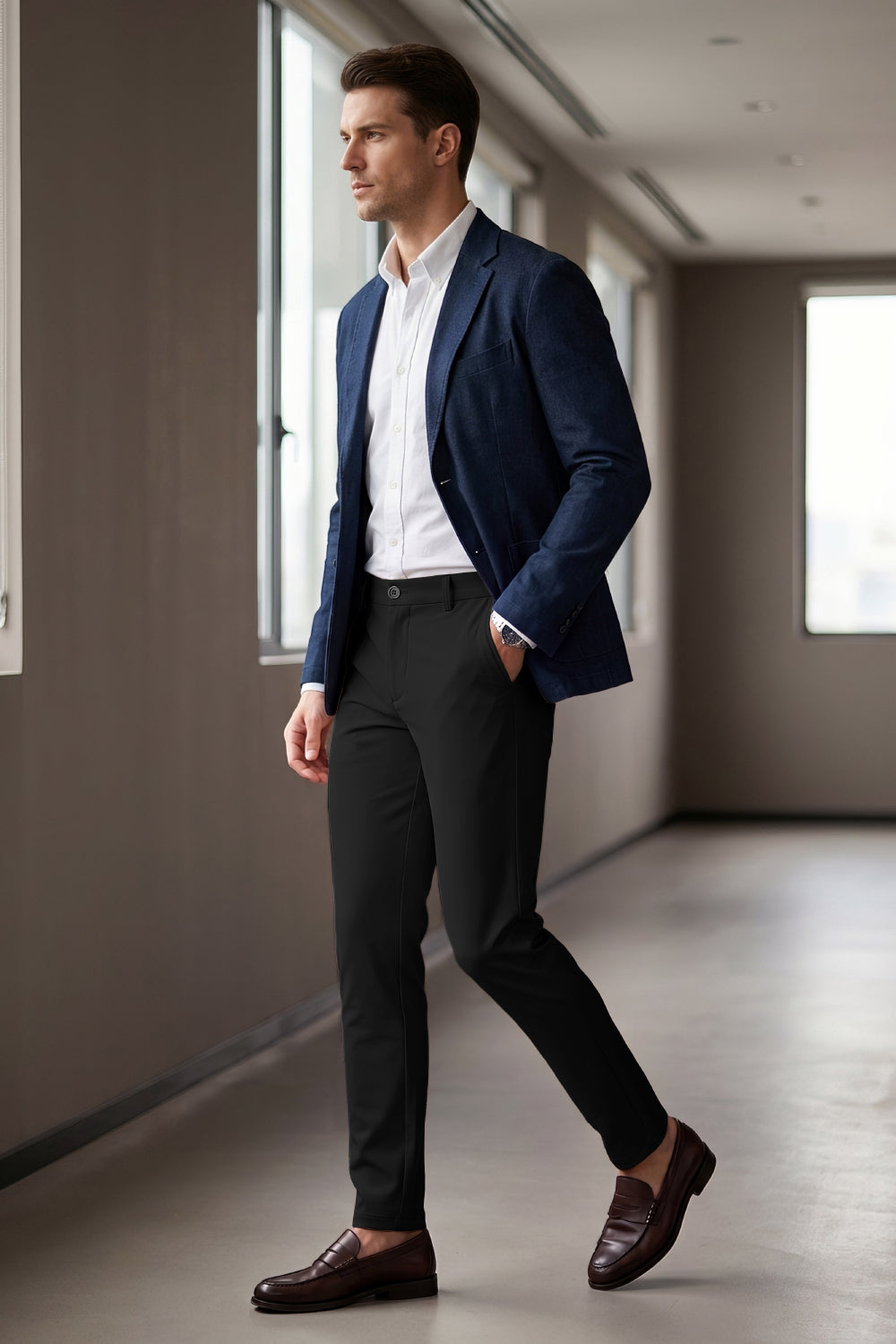 Men's Smart Modern Slim Tailored Pant