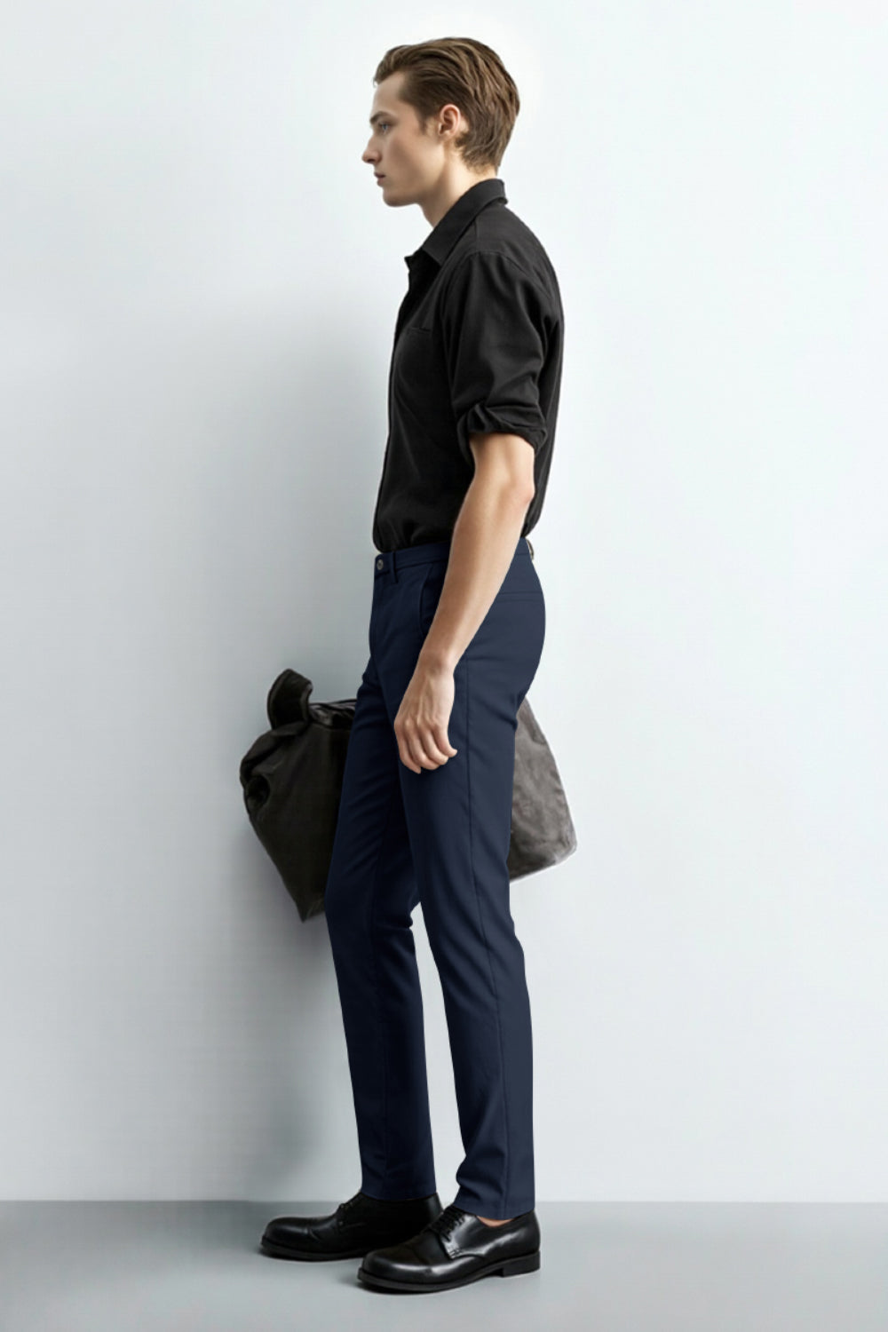 Men's Relaxed Fit Dress Pant - Dark Blue