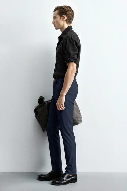 Men's Relaxed Fit Dress Pant - Dark Blue